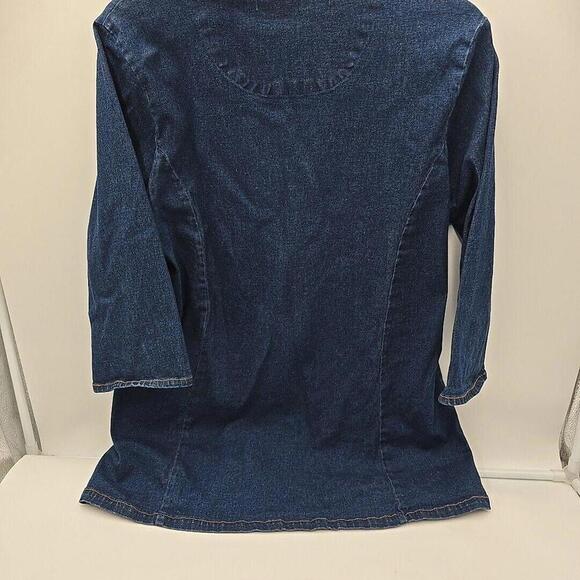 Suzanne Somers Collection Embroidered Floral Rhinestone Jean Jacket Size M - Picture 5 of 12